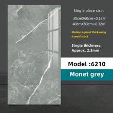 20PCS Self-Adhesive Black Marble PVC Cladding Wall Panels For Kitchen Bathroom Carnival Home Sticker - 深灰色 - 查看 2