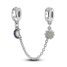 1 pieza Dije de color plateado exquisito con circonita, diseños de palmas, ojos, sol, luna, colibrí, mariposa, infinito, lazo y nudo, cierre de silicona seguro con cadena, adecuado para hacer pulseras, collares y dijes de joyería DIY para mujer y niña como accesorio diario