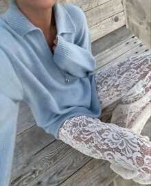 KEMERLING STUDIO Pantalones Tejidos Doble Tela Fondo de Short Para Mujer - Blanco - Ver 1