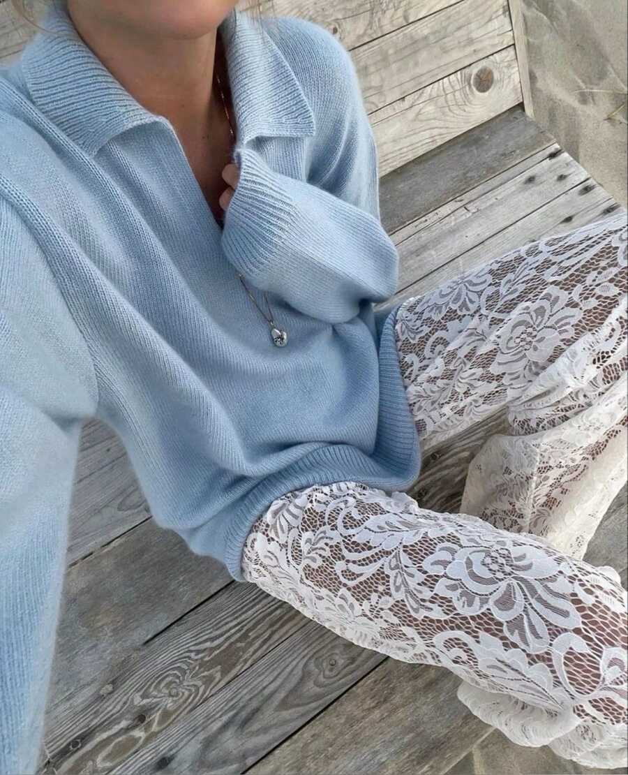 KEMERLING STUDIO Pantalones Tejidos Doble Tela Fondo de Short Para Mujer - Blanco - Ver 1