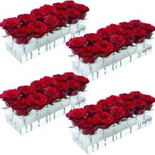 亚克力长方形花瓶 - 长方形花瓶 - 家居装饰婚礼透明花瓶（不含花）