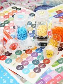 447 Pcs Diamond Painting DIY Sticker Kit (With DMC Chart), 5D Diamond Painting Cross Stitch Tools & Accessories, Square Sticker Labels For Better Identification Of Bead Colors, Suitable For Mosaic Art & Crafts Supplies