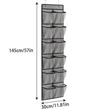 1pc Narrow Door Shoe Storage Bag With 12 Large Net Pockets, For Wardrobe Storage And Organization, Available In Grey, Black, White