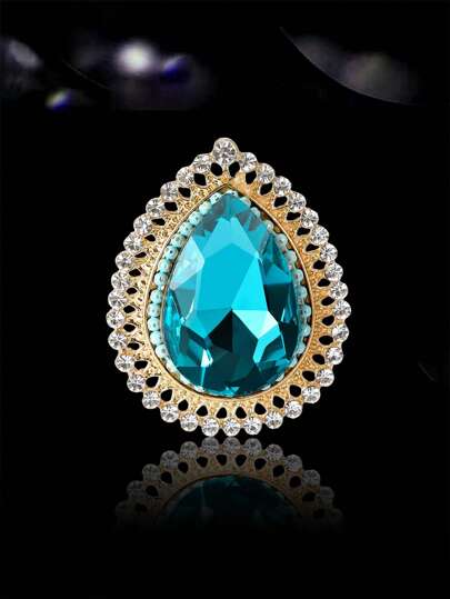 אופנתי ריינסטון טיפת מים סיכת שמלת חליפת סיכה לנשים מתנה למשתה מסיבה