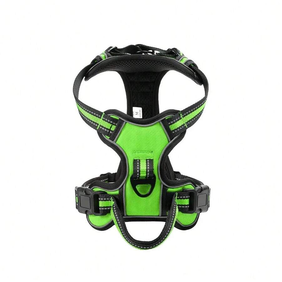 Adjustable Nylon Dog Harness Vest Reflective Soft Breathable No Pull Dog Harness Pet Harness Leash For Small Large Dogs - Green - View 1