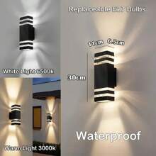 CANMEIJIA Acrylic LED Wall Lamp, IP65 Waterproof Outdoor Home Lighting Fixture, E27 Base, Square/Round Shape, Suitable For Balcony, Stairs, Street, Indoor, Garden, Living Room, Bathroom, Kitchen, Bedroom, Corridor