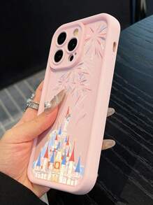 Fashionable & Refined Castle And Firework Pattern Shock-Proof Phone Case Compatible With Apple Smartphones