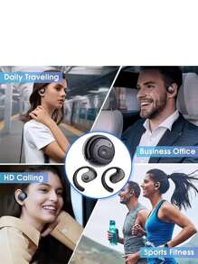 Low Latency Open-Ear Wireless Headphones - Suitable For Sports, Office, Gaming With Type-C Charging, Semi In-Ear Wireless Sporty Earbuds With Exceptional Battery Life