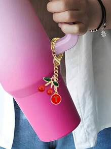 新款樱桃字母吊坠配饰，首字母A-Z，杯子名称铭牌草帽首字母手柄个性吊坠30&40盎司鼓形水杯手柄识别字母吊坠链，时尚樱桃吊坠，时尚包包吊坠，可自由搭配，情人节礼物送给朋友、亲戚、母亲 - 彩色 - 查看 5