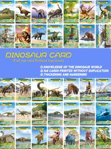 42 Double-Sided Cards For Children Reading Cognitive Dinosaur Animals: Patterns Do Not Repeat, Waterproof Paper Version, Collectible, Suitable For Children's Games