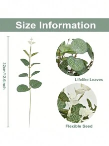 用于婚礼和婚礼仪式的人造假花、仿真绿植、桉树叶、DIY 花束和花瓶装饰。 - 綠色 - 查看 8