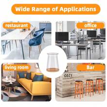 12/24/32PCS Chair Leg Floor Protectors, Furniture Pads For Hardwood Floors, Furniture Sliders For Chair Legs, Rectangle Floor Protectors For Chairs, Silicone Chair Leg Caps Cover,Effectively Protect The Floor