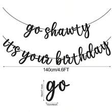 Happy Birthday Decorations, Go Shawty It's Your Birthday Banner, Hip-Hop Themed Flashing Happy Birthday Pull Flag, Suitable For Men And Women Birthday Party Supplies, Holiday Party Decoration Banners, Wedding Decorations, Spring Outdoor Decorations