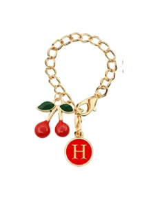 新款樱桃字母吊坠配饰，首字母A-Z，杯子名称铭牌草帽首字母手柄个性吊坠30&40盎司鼓形水杯手柄识别字母吊坠链，时尚樱桃吊坠，时尚包包吊坠，可自由搭配，情人节礼物送给朋友、亲戚、母亲 - 彩色 - 查看 25