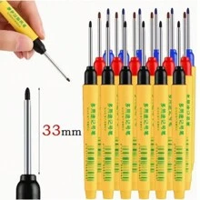 3 piezas Marcador permanente de 33mm, recargable, apto para obras de construcción, carpintería, marcado de vidrio, a prueba de agua, a prueba de manchas, Navidad, colores y estilos aleatorios (negro por defecto)