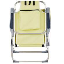 1pc Folding Beach Chair, Outdoor Chair, Back Bag And Side Cup Holder, (24.8 X 27.56 X 38.98) In  Heightened Oxford Cloth Silver White Aluminum Tube Bearing 100kg Beach Chair Yellow