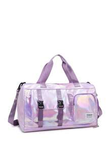 Women's Fashion Travel Bag, Large Capacity Casual Sports Fitness Shoulder Bag With Shoe Compartment, Weekend Short-Trip Handbag