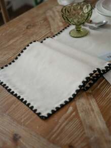 Đường viền ren đen đơn giản màu trắng, trang trí bàn - Nhiều màu - Xem 4