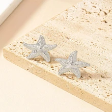 1 Pair Simple & Elegant European And American Style Beach Themed Starfish Earrings