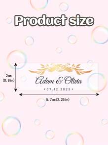 45pcs Wedding Bubble Wand Labels, Personalized Wedding Labels, Custom Wedding Stickers, Transparent Bubble Stick Labels, Bubble Wedding Labels, Customized Transparent Stickers For Bubble Party, Summer Holiday - Multicolor - View 14