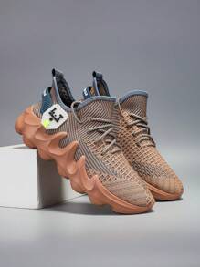 Men's Super-Light Flame Patterned Thick Sole Casual Sports Outdoor Shoes, Stylish All Season