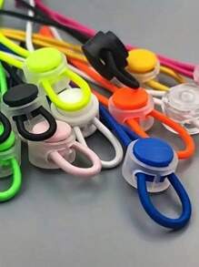 6 szt. (dwie sprężynowe klamry i cztery płaskie klipsy) bez wiązania, wygodne elastyczne sznurowadła, modne urządzenie do mocowania klamer do sznurowadeł, odpowiednie do kolorowych elastycznych klamer do sznurowadeł w każdym wieku, wygodne klamry do sznurowadeł dla osób o luźnych nogach