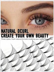 High Quality Pre-Made Fluffy Lash Clusters, 6D Pointed Pre-Made Lash Clusters, Eyelash Extensions, Lash Clusters, Individual Lashes, False Eyelashes, Fake Lashes - Black - View 5