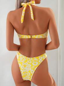 女士性感紧身比基尼套装，适合海滩、夏季度假 - 彩色 - 查看 5