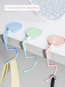 1pc Office Desk Portable Hook For Hanging Bags, Coats Or Headset At Desk Side Back To School,Bathroom Shelf,Hangers Hooks Hanger,Wall Pictures,White Hook,Black,Sticky Wall Hooks,Purse Hanger Wall,Wall Hangings,Picture Frame Hooks - Multicolor - View 3