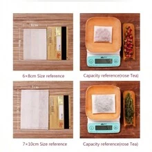 100个一次性玉米纤维折叠空茶包，可用作调料包、茶叶过滤器，实用厨房工具，返校必备 - 白色 - 查看 6