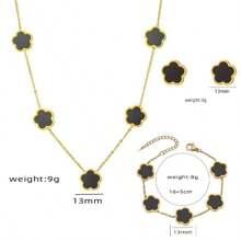 1 Set Floral Design Chain Bracelet, Necklace And Earring Jewelry Set, Elegant Style For Women