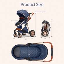 B.CHILDHOOD 3-In-1 Convertible Baby Stroller With Bassinet Mode - Foldable Infant Stroller - Toddler Stroller With Reversible Stroller Seat Adjustable Bassinet