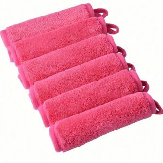 SHEIN X Milania 3/5pcs Soft Microfiber Facial Cleansing Cloths, Makeup Removal Face Towels With Hanging Loop, Gentle On Skin, Washable And Reusable