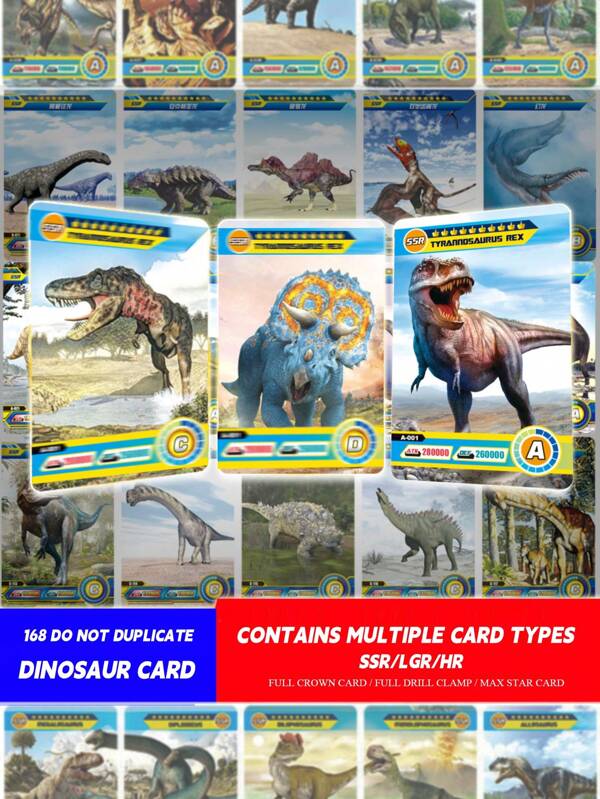 42 Double-Sided Cards For Children Reading Cognitive Dinosaur Animals: Patterns Do Not Repeat, Waterproof Paper Version, Collectible, Suitable For Children's Games