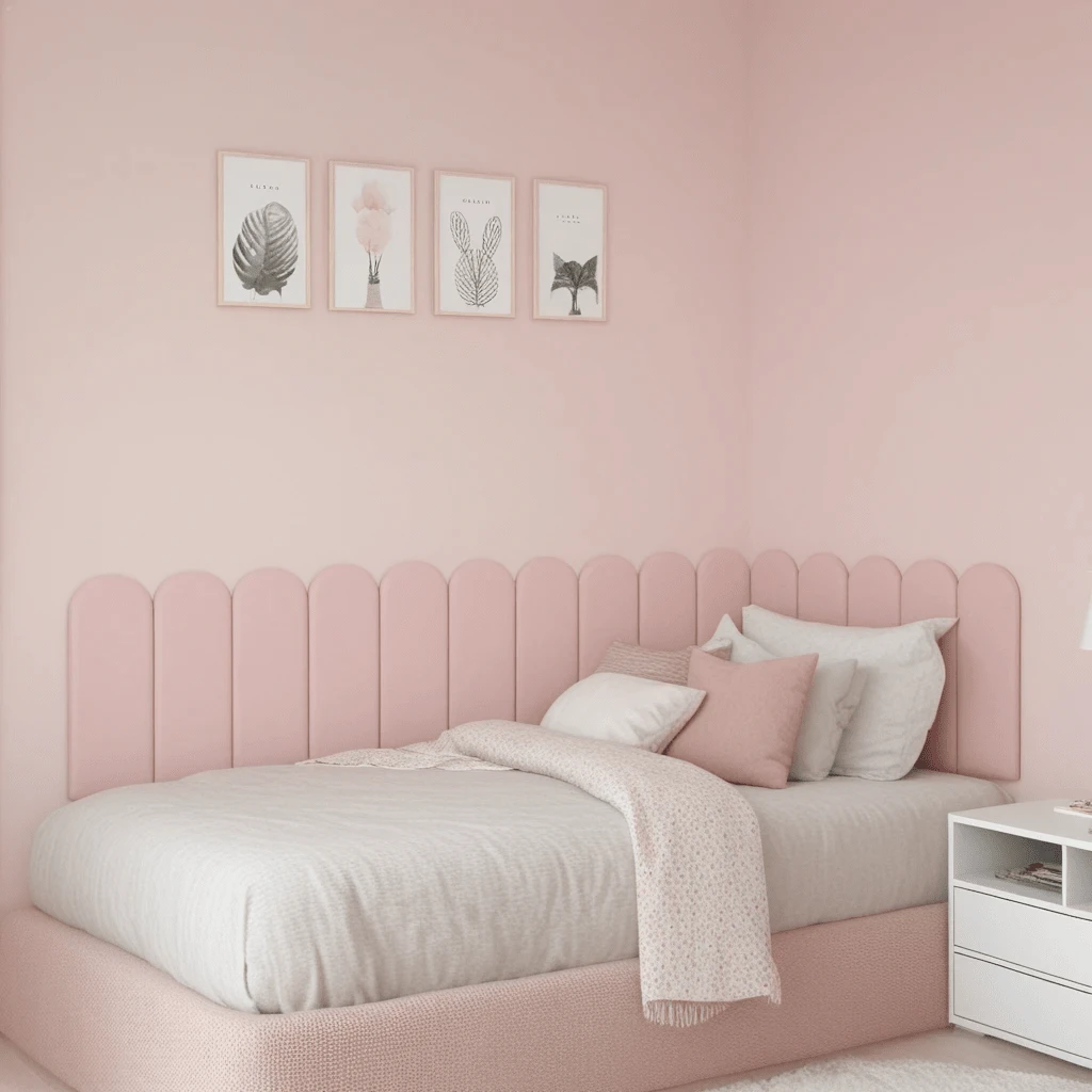 Kit Of 15 Cloud Headboards Upholstered Box Bed Modular Board 45x20 In L - Rosa Pálido - Ver 1