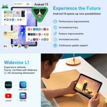 Blackview 10.1 英寸平板电脑 Android 15 Tab 60 WiFi A523 8 核 1.8Ghz/4GB RAM/128GBROM/WIFI6/BT 5.3/10.1 英寸 1280*800 高清显示屏/5100mah/Type-C/5mp+8mp 摄像头 - 灰色 - 查看 7