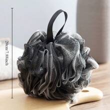 Shower Ball For Men Large Size Non-Dispersing Bath Flower For Men Super Soft Skin Washing Bath Ball - Black - View 5