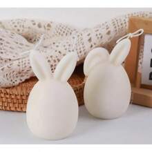 Molde de silicona en forma de huevo de Pascua y cabeza de conejo sin rostro para velas, jabón aromático, yeso o resina, suministros para hacer velas