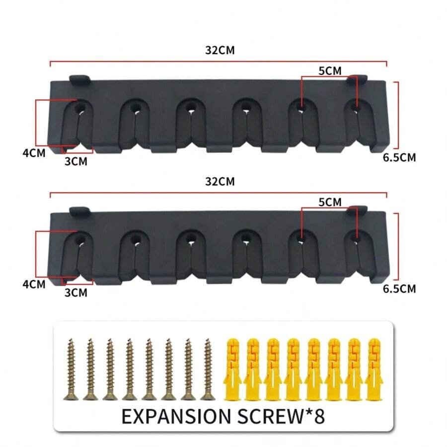 ROLLFISH Fishing Rod Storage Rack 6 Holes Wall-Mounted Fishing Pole Holder Bracket Vertical & Horizontal Display Fixed Frame - EVA Horizontal - View 1