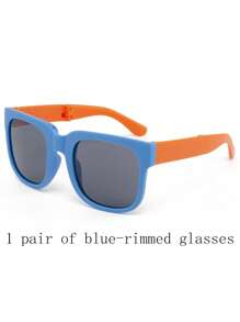 2副/1件儿童可爱眼镜，适合男孩和女孩，全折叠眼镜，婴儿眼镜，儿童时尚眼镜（附赠眼镜盒） - 彩色 - 查看 16