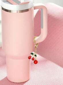新款樱桃字母吊坠配饰，首字母A-Z，杯子名称铭牌草帽首字母手柄个性吊坠30&40盎司鼓形水杯手柄识别字母吊坠链，时尚樱桃吊坠，时尚包包吊坠，可自由搭配，情人节礼物送给朋友、亲戚、母亲 - 彩色 - 查看 6