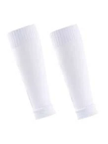 “男士压缩足球袖套 - 7/1 对男士运动腿套，吸湿排汗支撑护腿板”