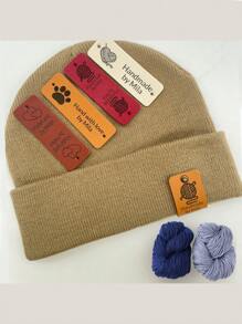 Personalized Leather Tags For Crochet Items, Crochet Tags For Handmade Items With Rivets Embellishment Knit DIY Craft Accessories, Made With Love Tags, ,Ornamental,Reusable,Multi-Functional,Engraved,Stainless,Stylish,Exquisite,High-Quality,Custom,Personalized,Unique,Pets