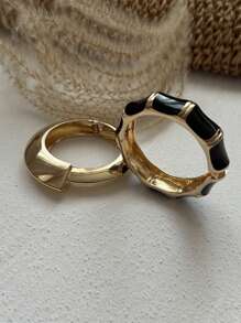 Boho Coffee Asymmetric Acrylic Resin Chunky Bangles For Women On Hand Goth Geometric Metal Charm Bracelets Couple Jewelry Gift, Ladies' Daily Party Accessories, Fashionable Jewelry, Best Friend Gifts