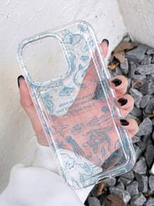 1 件海洋元素海龟、鱼、章鱼、鲸鱼、海星线条艺术图形防滑软手机壳兼容 iPhone 11/12/13/14/15/16 Pro Max - 彩色 - 查看 3