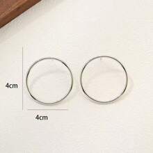 1 Pair Geometric Hoop Earrings, Women Accessories