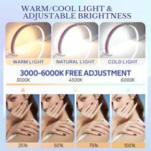 The Advanced Large Half-Moon LED Lamp Is Suitable For Nail Art Technology, And The Foldable Arch Lamp Is Suitable For Nail Lamp With Mobile Phone Holder, Which Is Very Suitable For Nail Art Manual - 美規A型插(110-127V) - 查看 3