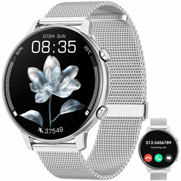 Reloj inteligente para mujer con pantalla redonda HD de 1,39 pulgadas, batería de 210mAh, como regalo para la madre, con función de llamada (recibir/realizar llamadas), asistente de voz AI, reproductor de música, reloj de actividad y rastreador de fitness para hombres con múltiples modos deportivos para Android e iOS
