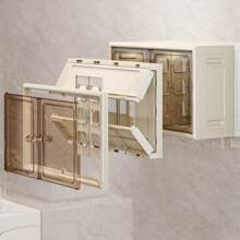 1PC Foldable Wall Storage Rack, Multifunctional Wall-Mounted Storage Cabinet, Plastic Bathroom Organizer With No-Drill Installation, Dust-Proof & Waterproof Cosmetic Holder For Toilet/Kitchen Display, Bathroom & Living Room, Home Organizer With Hooks - trắng - Xem 6