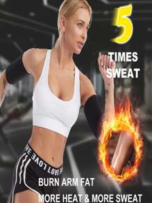 1 对女士手臂修剪器桑拿汗塑形带，健身运动手臂保护器 - 藍色 - 查看 9